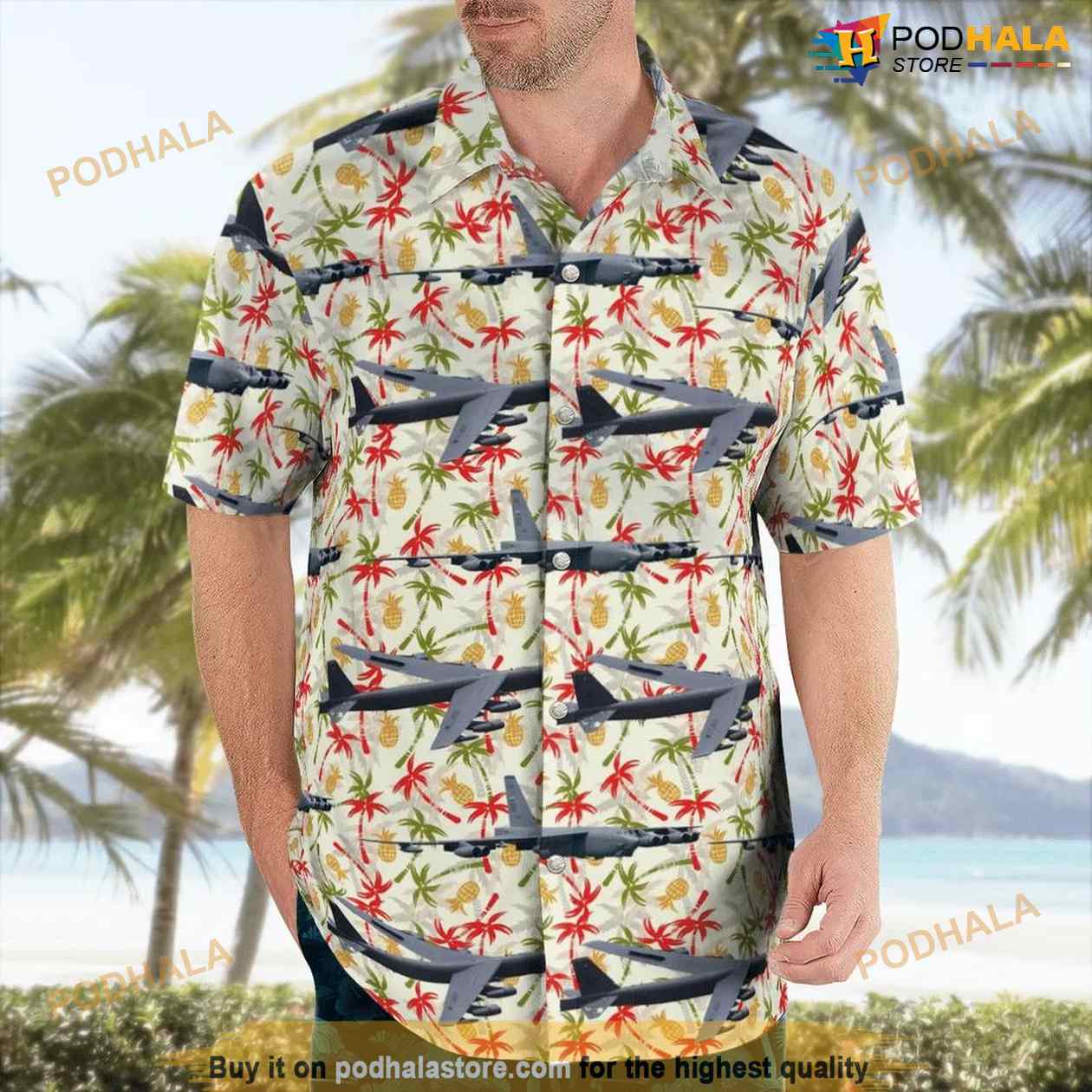 US Air Force Boeing B-52h Stratofortress Aloha Hawaiian Shirt US Air Force Boeing B-52h Stratofortress Aloha Hawaiian Shirt