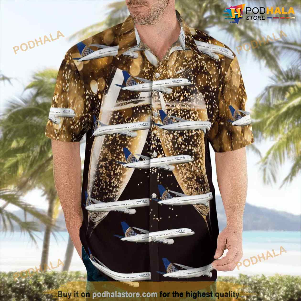 United Airlines Boeing 757-200 Happy New Year Hawaiian Shirt For Men And Women United Airlines Boeing 757-200 Happy New Year Hawaiian Shirt For Men And Women