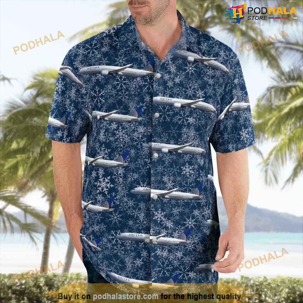 United Airlines Boeing 787-9 Dreamliner Holiday Hawaiian Shirt United Airlines Boeing 787-9 Dreamliner Holiday Hawaiian Shirt