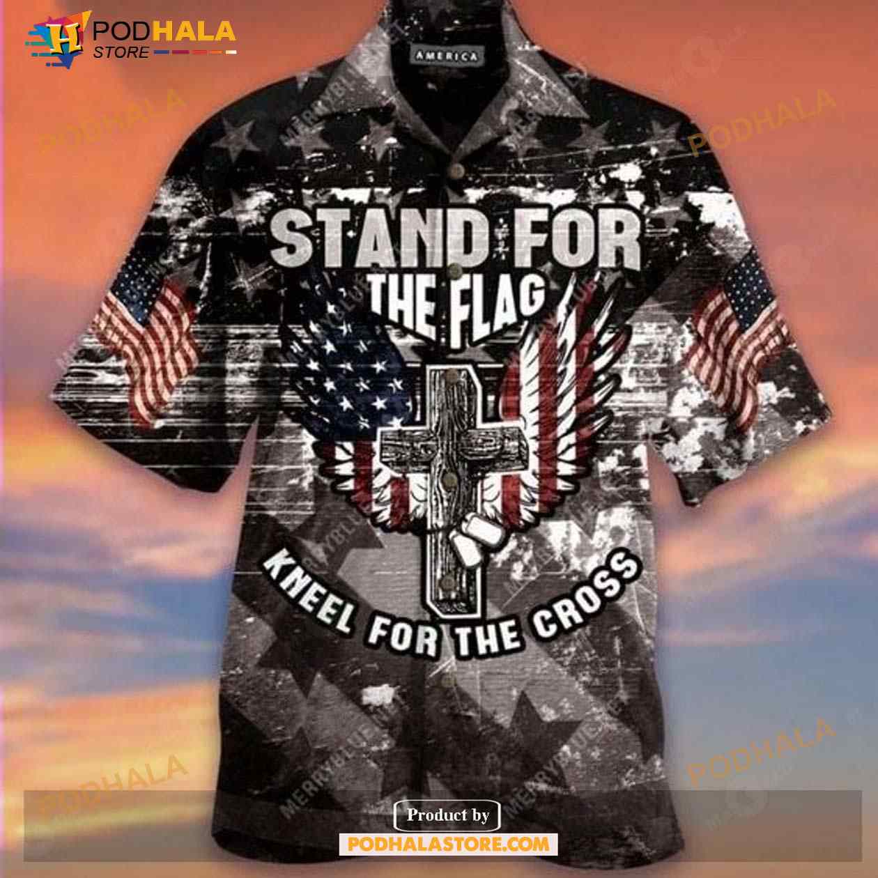 Veteran Aloha American Flag Cross Stand For The Flag Funny Hawaiian Shirt Veteran Aloha American Flag Cross Stand For The Flag Funny Hawaiian Shirt