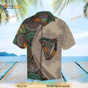 Vintage Guinness Funny Hawaiian Shirt Multiple Colored Mandala Pattern