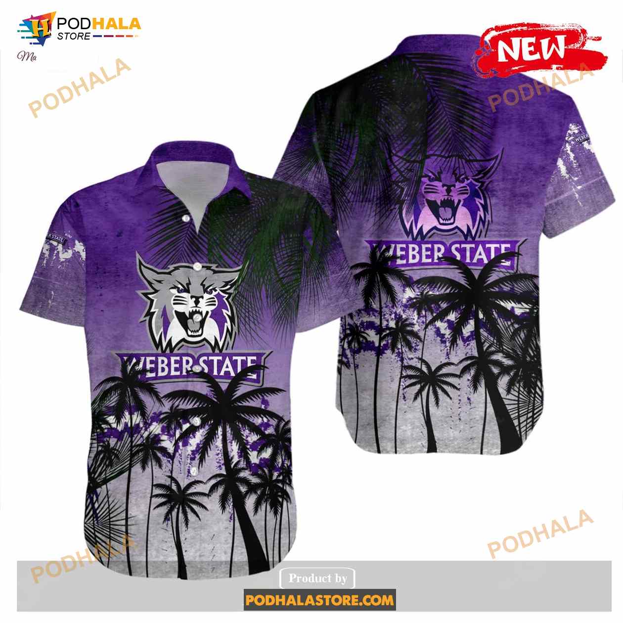Weber State Wildcats NCAA Coconut Tree Tropical Grunge Funny Hawaiian Shirt Weber State Wildcats NCAA Coconut Tree Tropical Grunge Funny Hawaiian Shirt