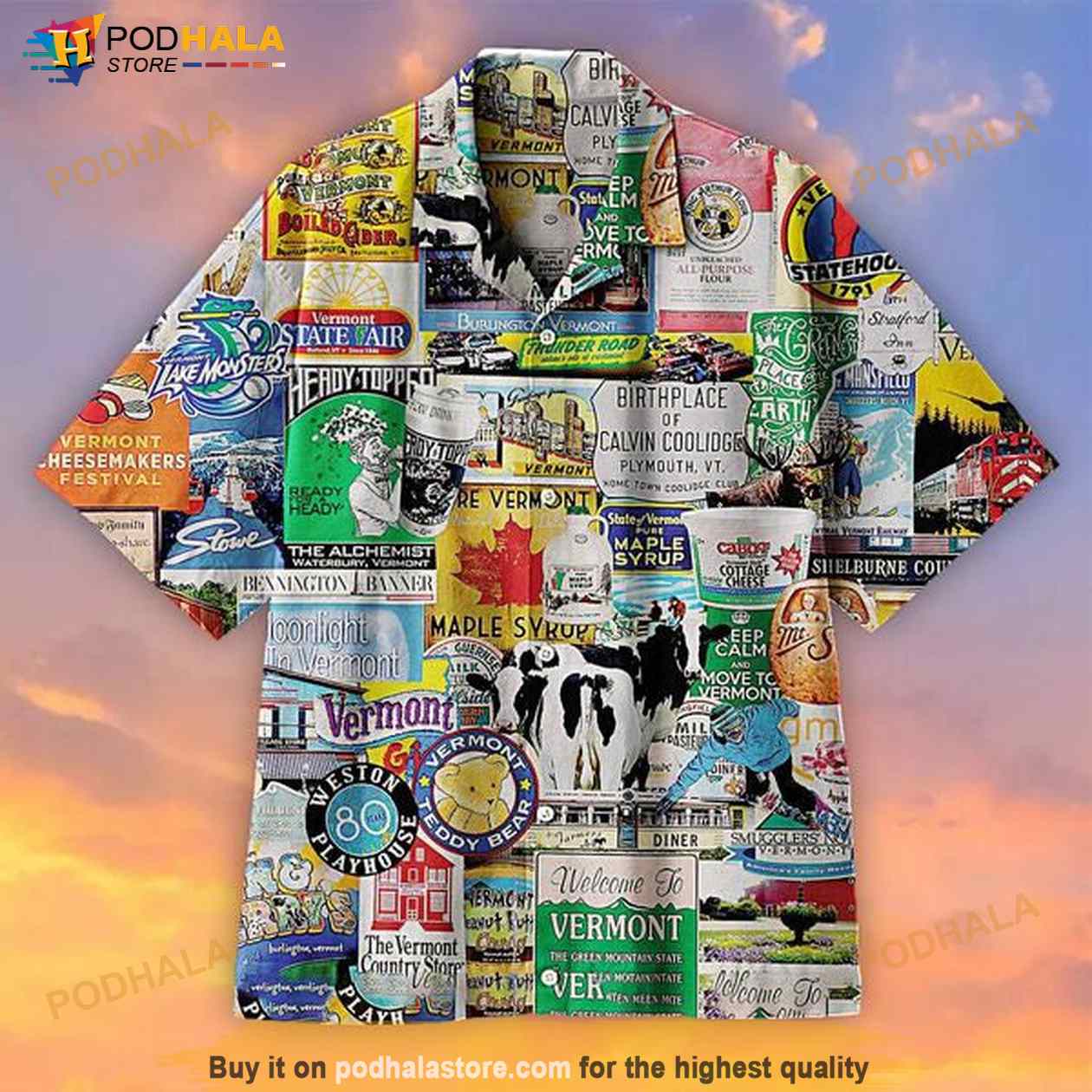 Welcome To Vermont Hawaiian Aloha Shirt Welcome To Vermont Hawaiian Aloha Shirt