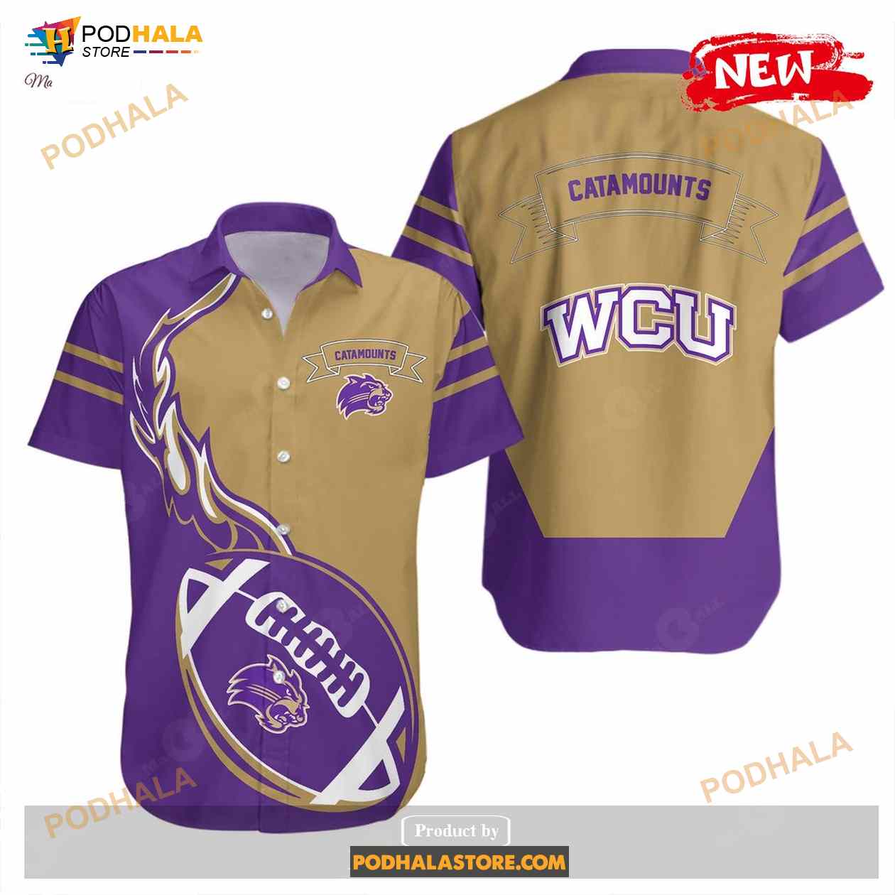 Western Carolina Catamounts NCAA Flame Ball Funny Hawaiian Shirt Western Carolina Catamounts NCAA Flame Ball Funny Hawaiian Shirt