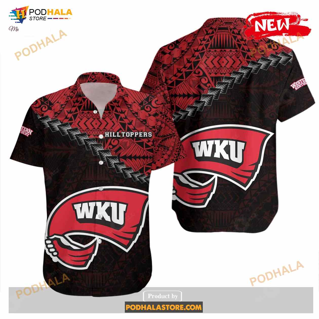 Western Kentucky Hilltoppers NCAA Grunge Polynesian Tattoo Funny Hawaiian Shirt Western Kentucky Hilltoppers NCAA Grunge Polynesian Tattoo Funny Hawaiian Shirt