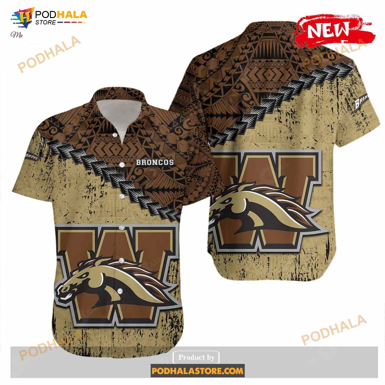 Western Michigan Broncos NCAA Grunge Polynesian Tattoo Funny Hawaiian Shirt Western Michigan Broncos NCAA Grunge Polynesian Tattoo Funny Hawaiian Shirt