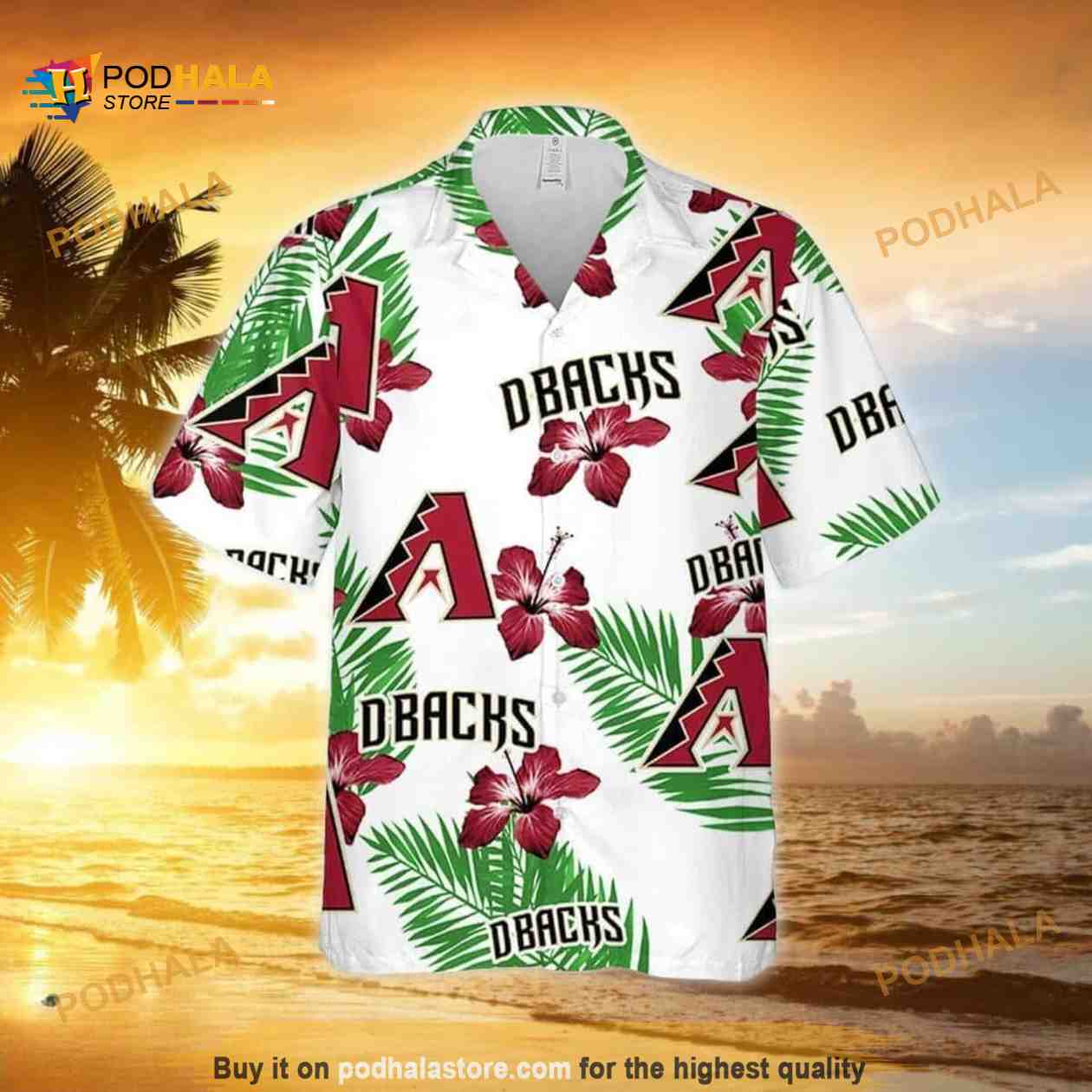 White Aloha Arizona Diamondbacks MLB Hawaiian Shirt White Aloha Arizona Diamondbacks MLB Hawaiian Shirt