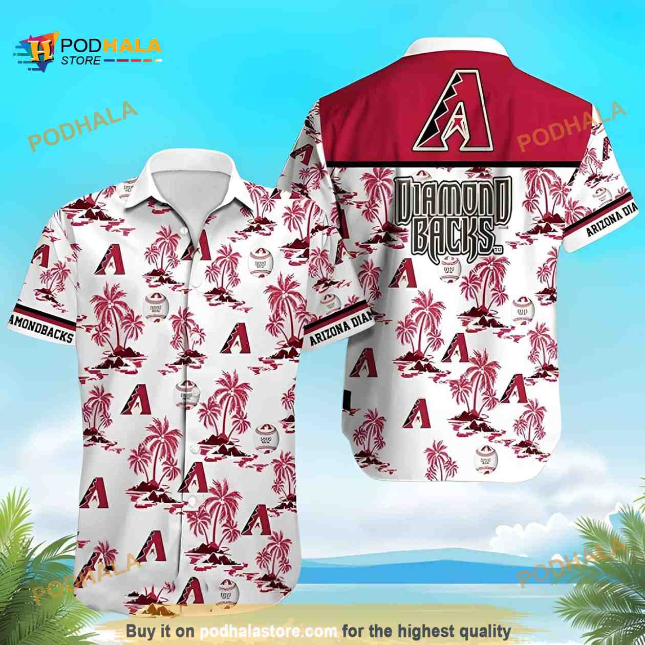 White Aloha Arizona Diamondbacks MLB Hawaiian Shirt White Aloha Arizona Diamondbacks MLB Hawaiian Shirt