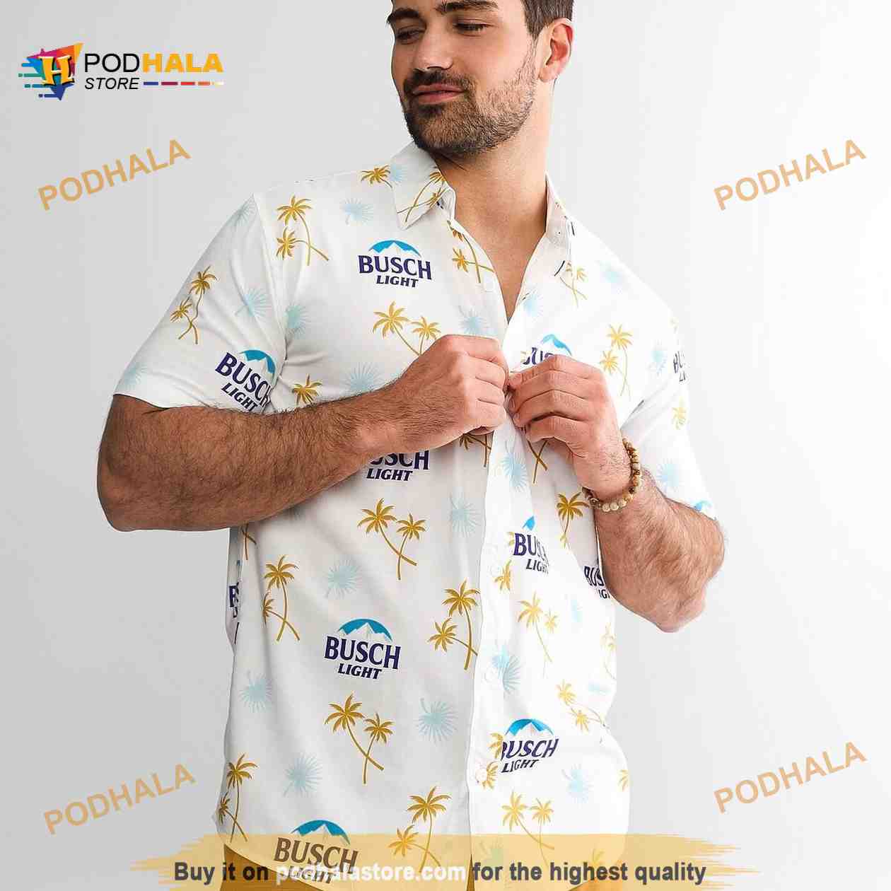 White Aloha Busch Light Funny Hawaiian Shirt Beach Gift For Beer Lovers White Aloha Busch Light Funny Hawaiian Shirt Beach Gift For Beer Lovers