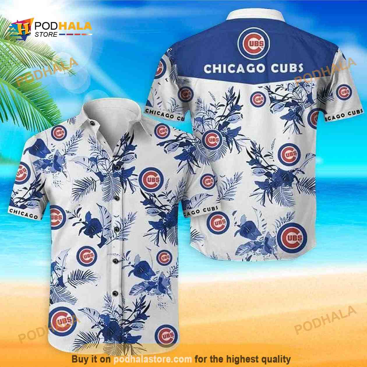 White Aloha Chicago Cubs MLB Hawaiian Shirt White Aloha Chicago Cubs MLB Hawaiian Shirt
