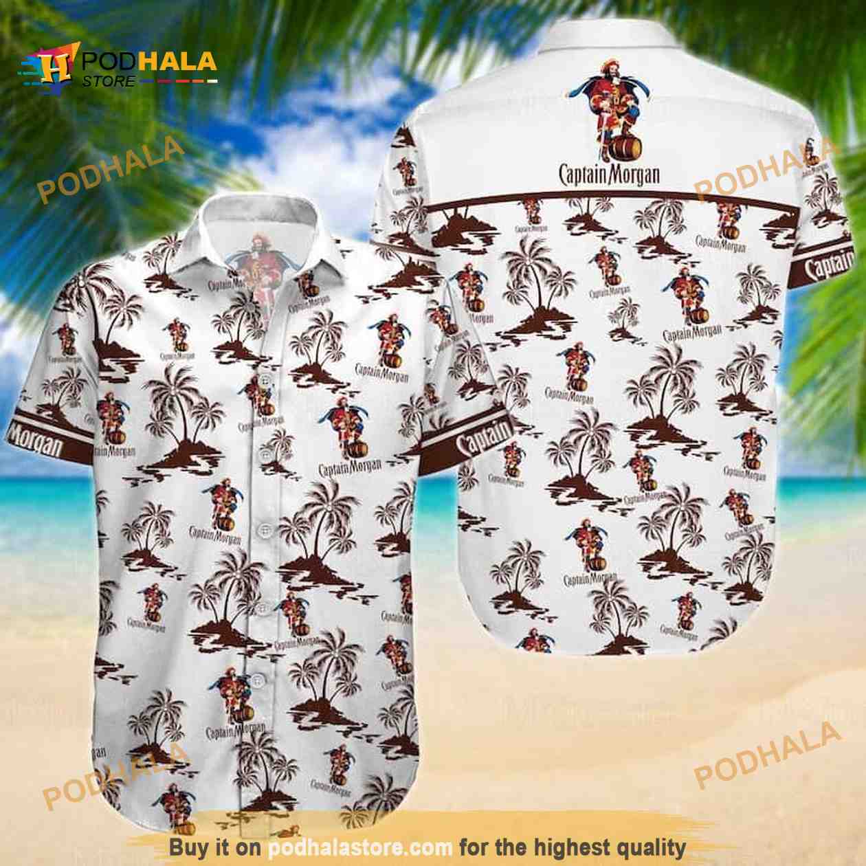 White Captain Morgan Funny Hawaiian Shirt Island Pattern Summer Beach Gift White Captain Morgan Funny Hawaiian Shirt Island Pattern Summer Beach Gift