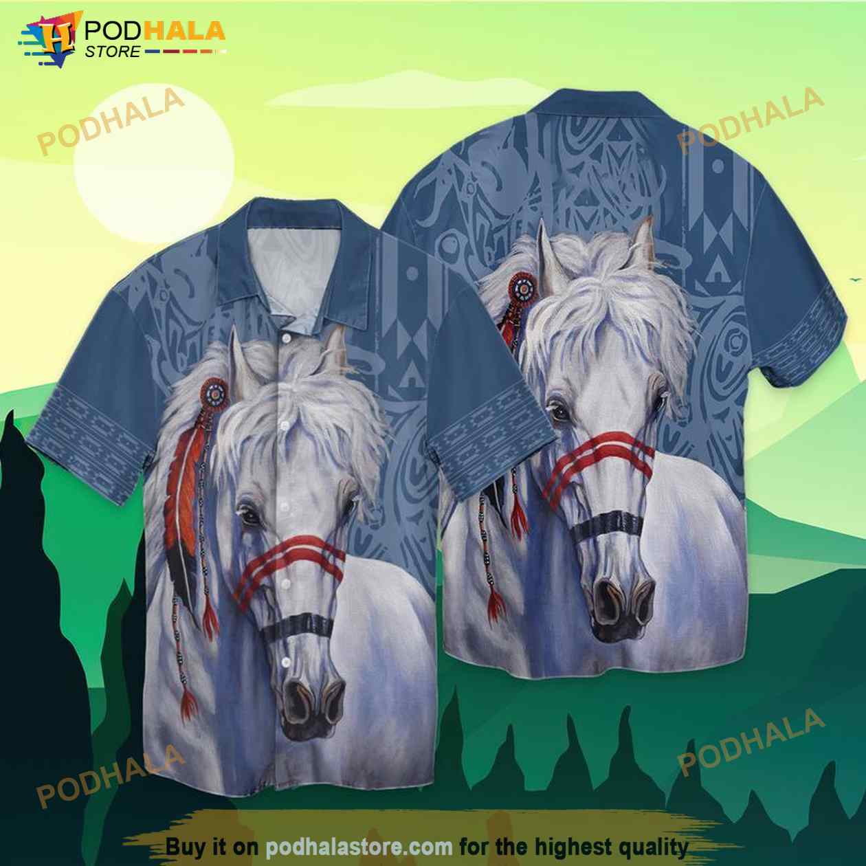 White Horse Hawaiian Shirt White Horse Hawaiian Shirt