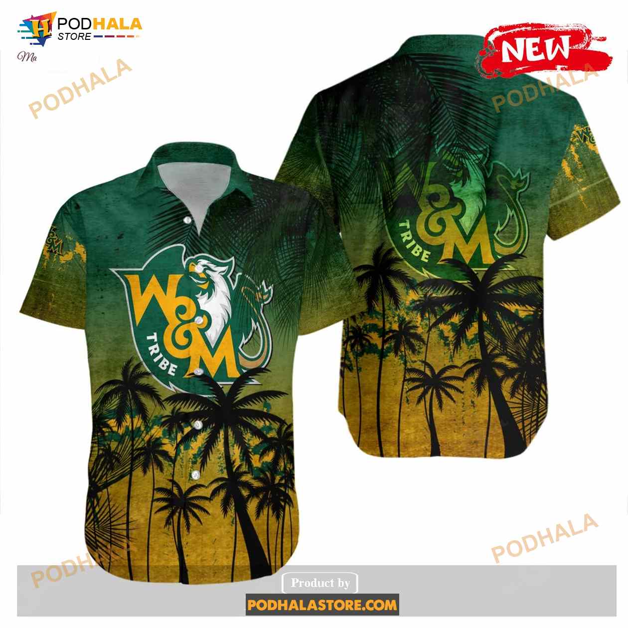 William and Mary Tribe NCAA Coconut Tree Tropical Grunge Funny Hawaiian Shirt William and Mary Tribe NCAA Coconut Tree Tropical Grunge Funny Hawaiian Shirt