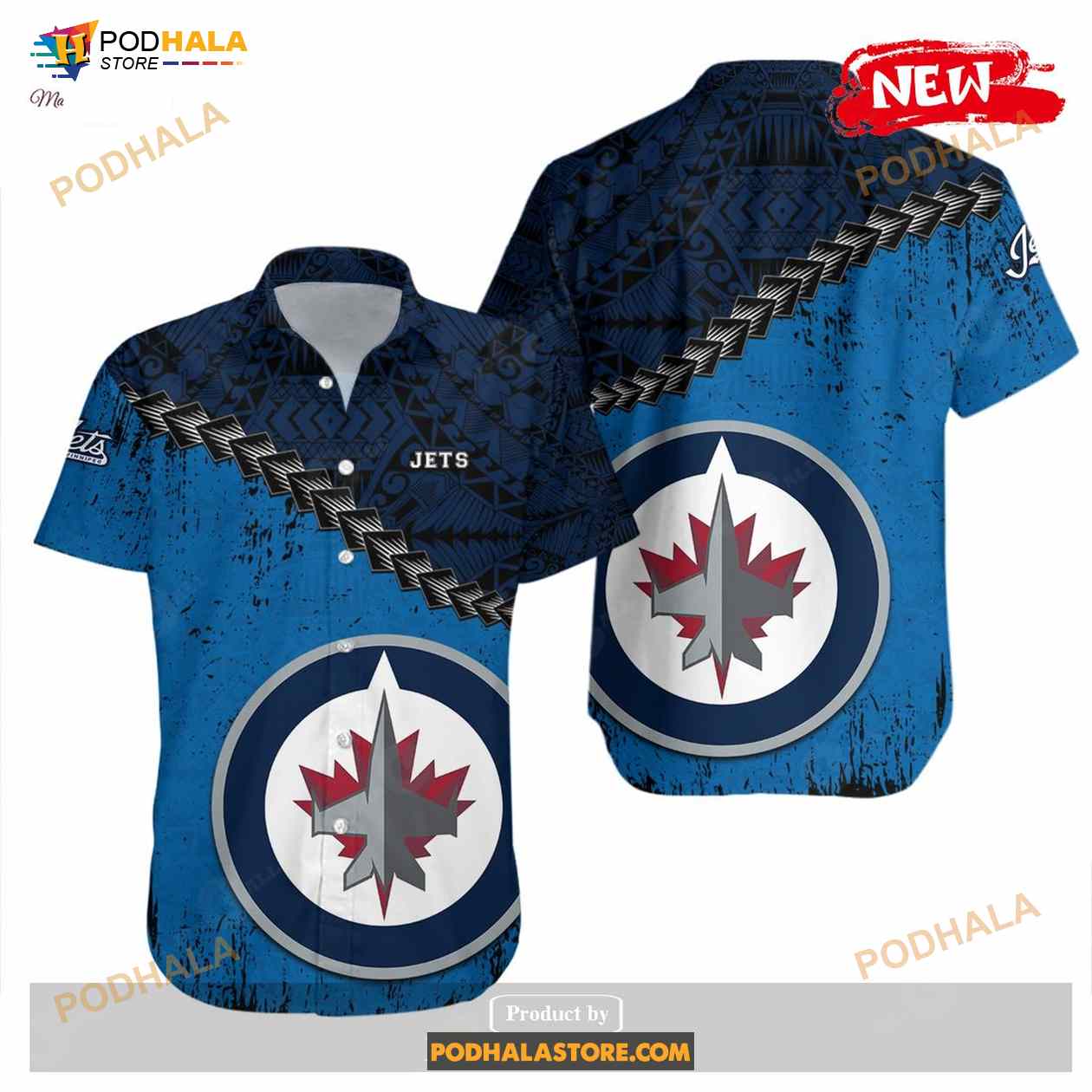 Winnipeg Jets NCAA Grunge Polynesian Tattoo Winnipeg Jets NCAA Grunge Polynesian Tattoo