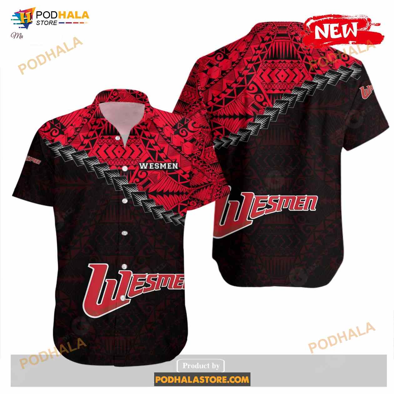 Winnipeg Wesmen NCAA Grunge Polynesian Tattoo Funny Hawaiian Shirt Winnipeg Wesmen NCAA Grunge Polynesian Tattoo Funny Hawaiian Shirt
