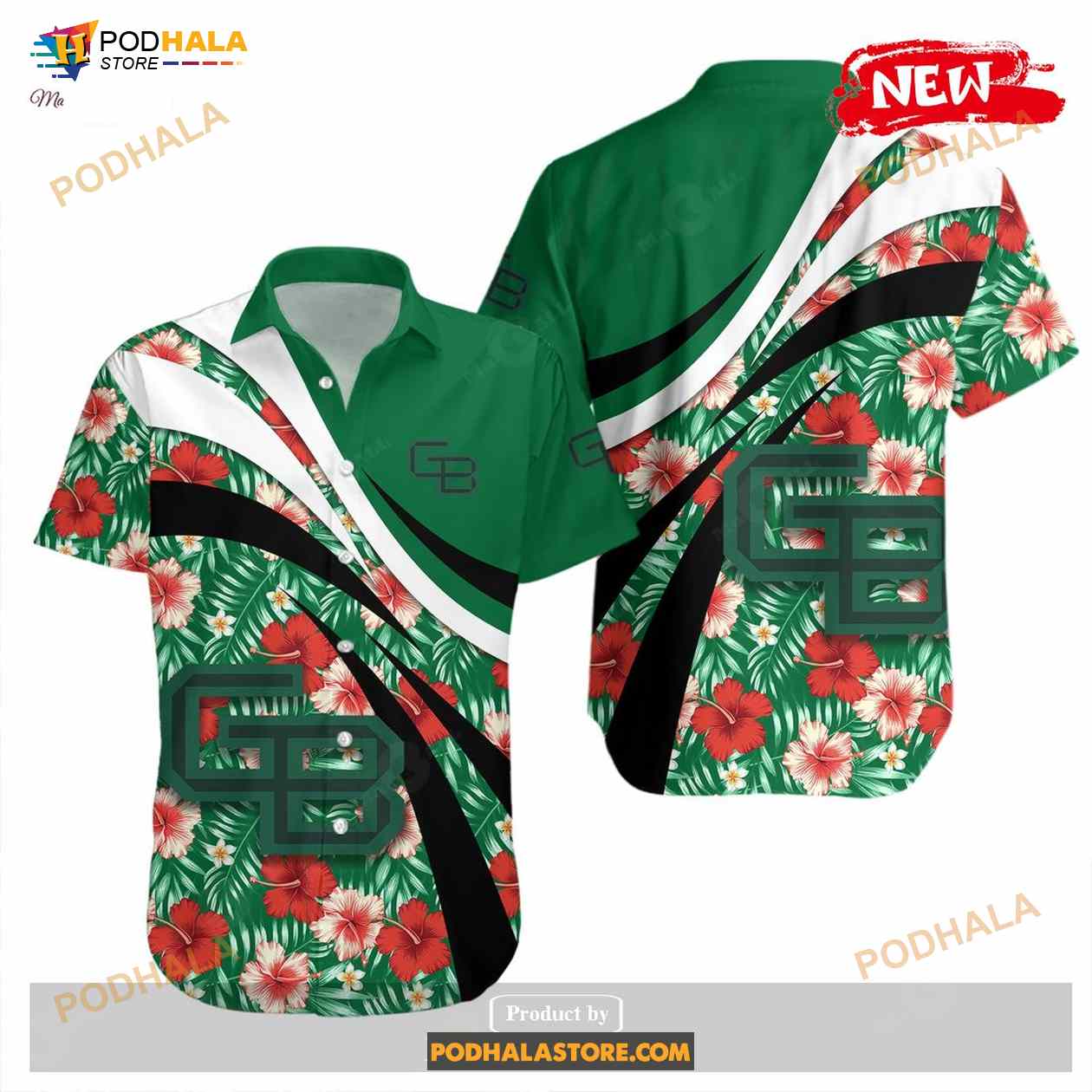 Wisconsin Green Bay Phoenix NCAA Hibiscus Sport Style Funny Hawaiian Shirt Wisconsin Green Bay Phoenix NCAA Hibiscus Sport Style Funny Hawaiian Shirt