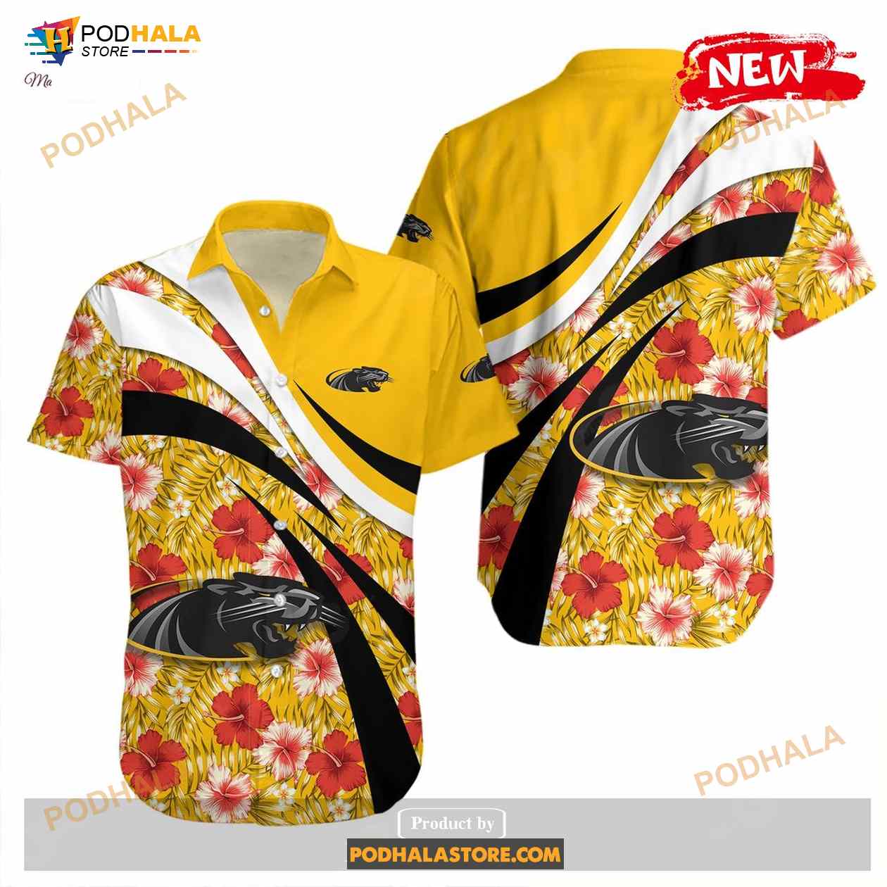 Wisconsin Milwaukee Panthers NCAA Hibiscus Sport Style Funny Hawaiian Shirt Wisconsin Milwaukee Panthers NCAA Hibiscus Sport Style Funny Hawaiian Shirt