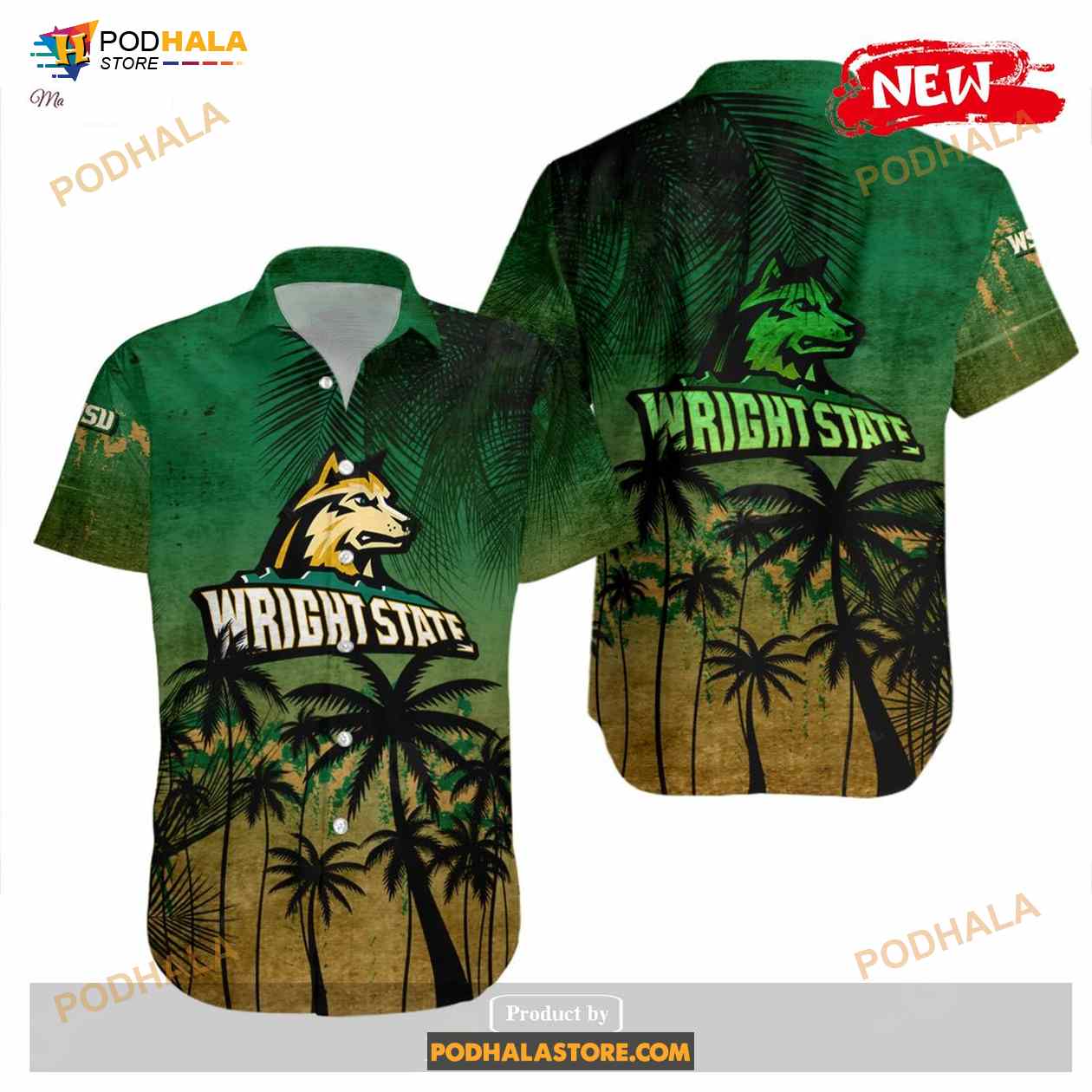 Wright State Raiders NCAA Coconut Tree Tropical Grunge Funny Hawaiian Shirt Wright State Raiders NCAA Coconut Tree Tropical Grunge Funny Hawaiian Shirt