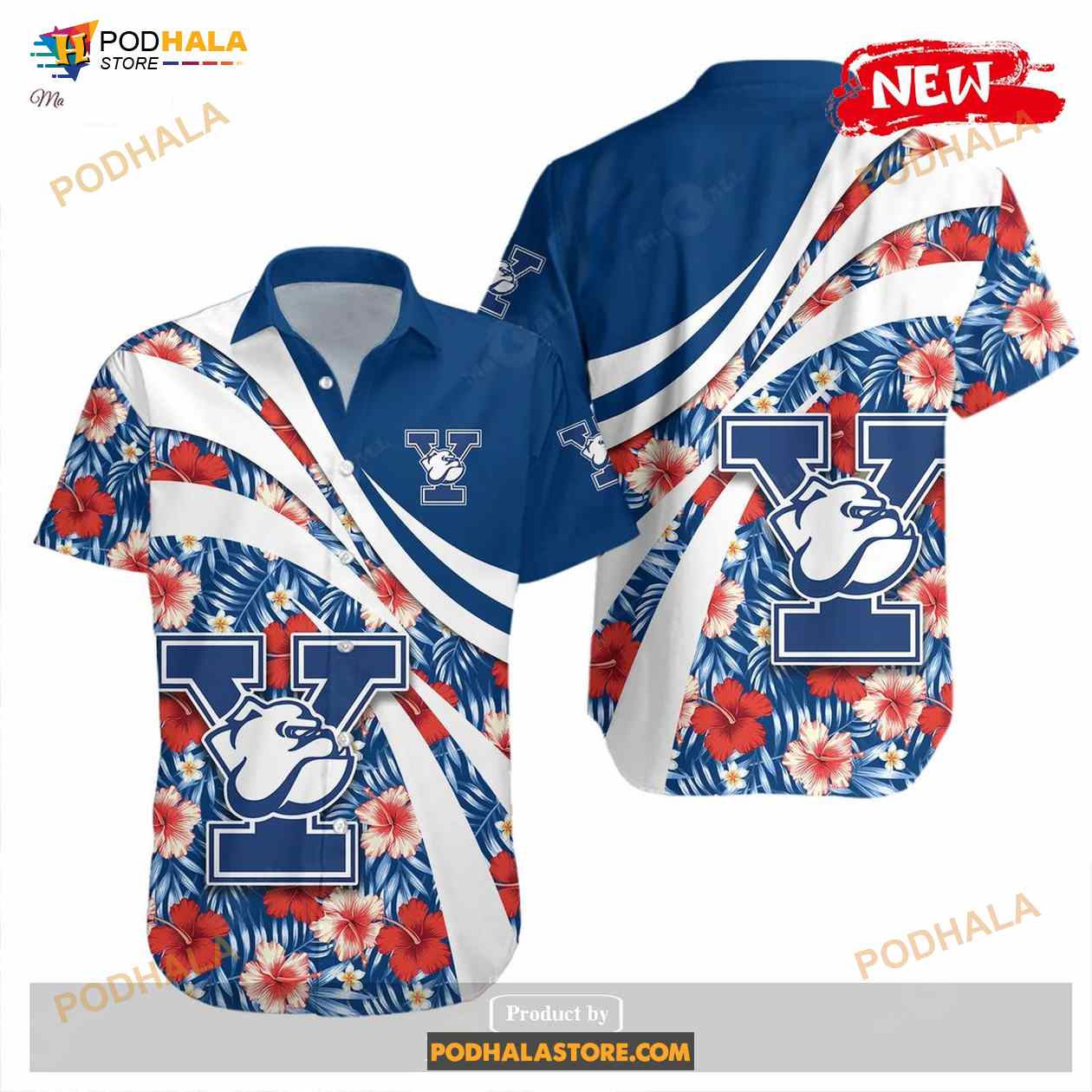 Yale Bulldogs NCAA Hibiscus Sport Style Funny Hawaiian Shirt Yale Bulldogs NCAA Hibiscus Sport Style Funny Hawaiian Shirt