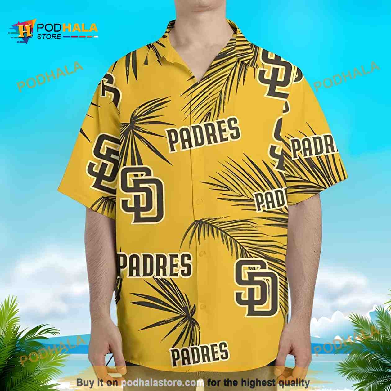 Yellow Aloha MLB San Diego Padres Hawaiian Shirt Palm Leaves Pattern Yellow Aloha MLB San Diego Padres Hawaiian Shirt Palm Leaves Pattern