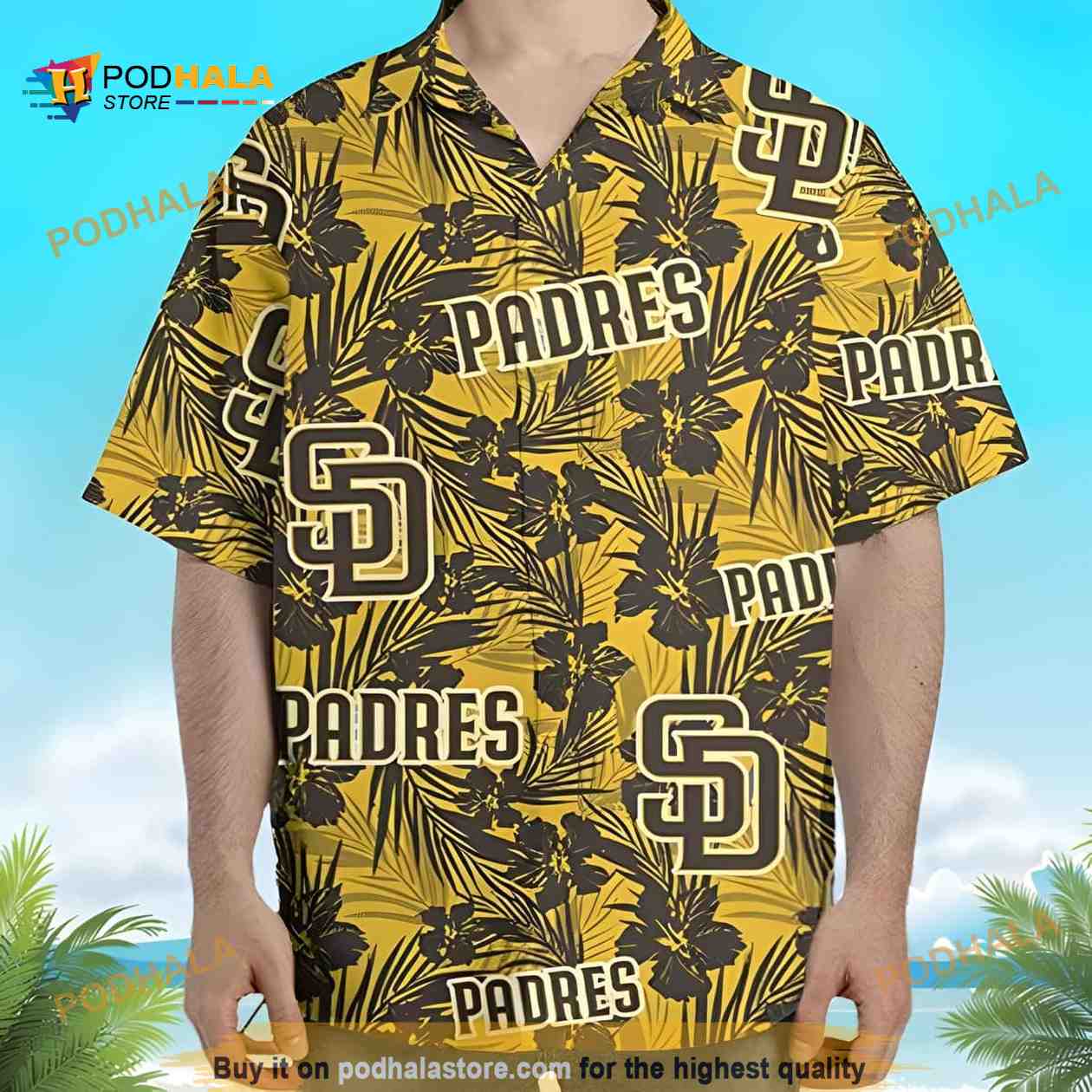 Yellow Aloha MLB San Diego Padres Hawaiian Shirt Tropical Flower Pattern Yellow Aloha MLB San Diego Padres Hawaiian Shirt Tropical Flower Pattern